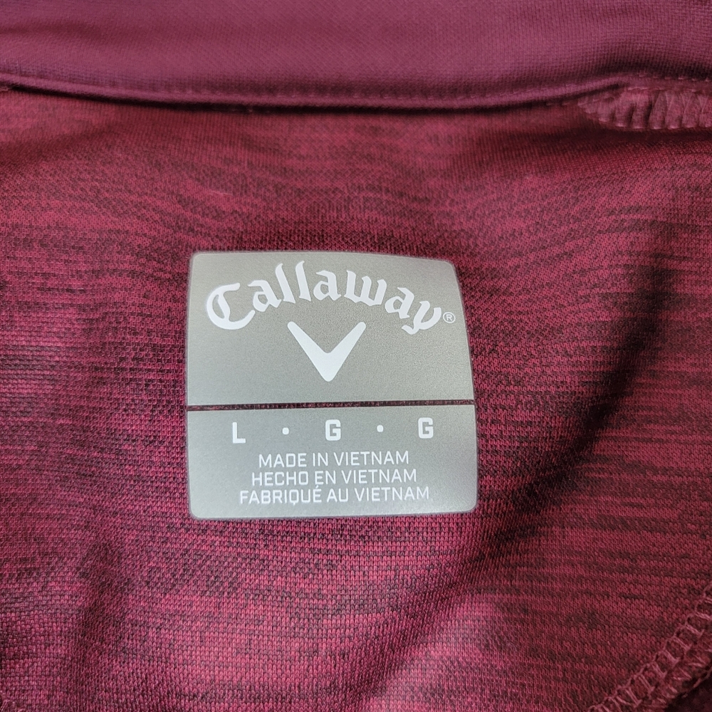 Callaway Black Fig Heather Long Sleeve Golf UPF 50 1/4 Zip Pullover Sz L - Picture 6 of 13